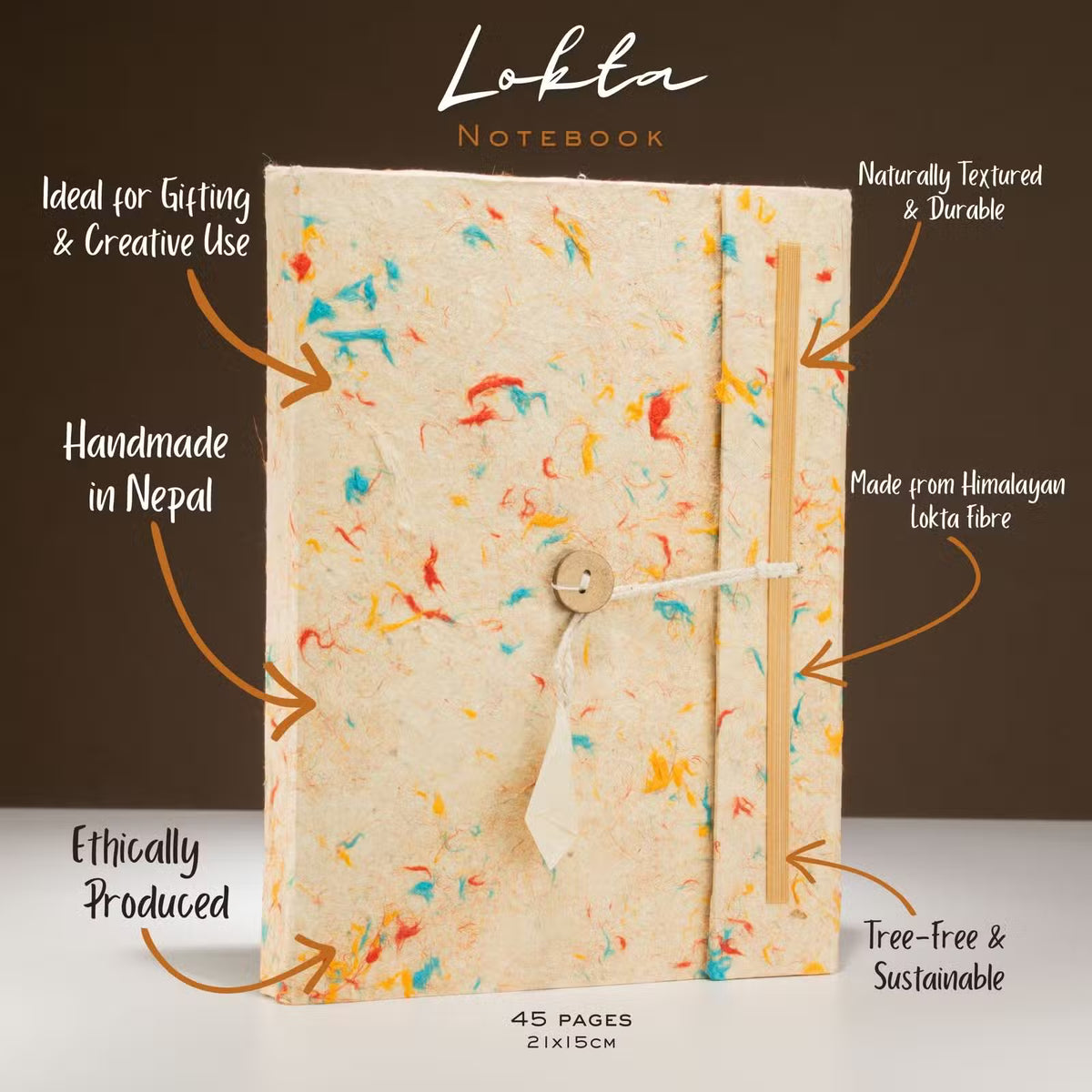 Festlig lokta notesbog | 21 x 15 cm