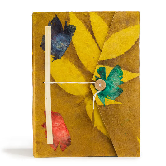 Blomstret gul lokta notesbog | 21 x 15 cm